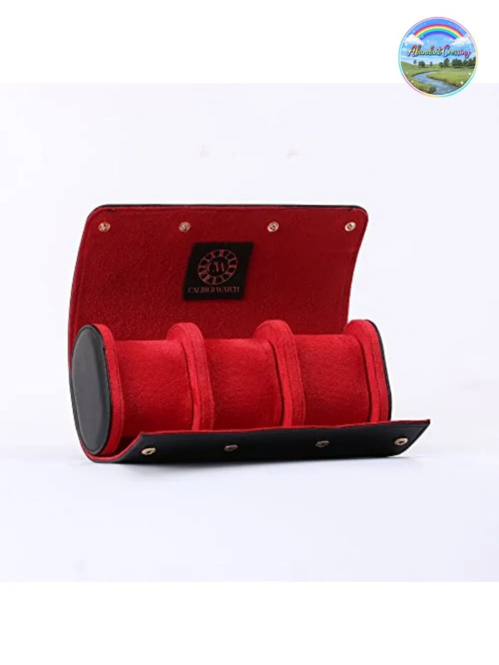 Genuine Napa Leather Watch Roll Travel Case for 3 Watches with Velvet Interior